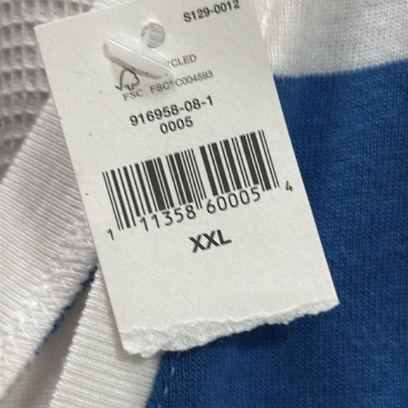 NEW Rugby style T Shirt Women’s Gap Super soft Blue/white Stripe Scoop Summer - Picture 3 of 6